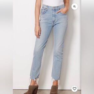 Agolde Merrel Straight jeans with frayed hem